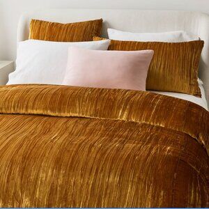 West Elm Crushed Velvet Duvet Cover + Pillow Cases